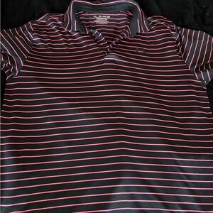 Under Armour Black and Pink Polo Shirt